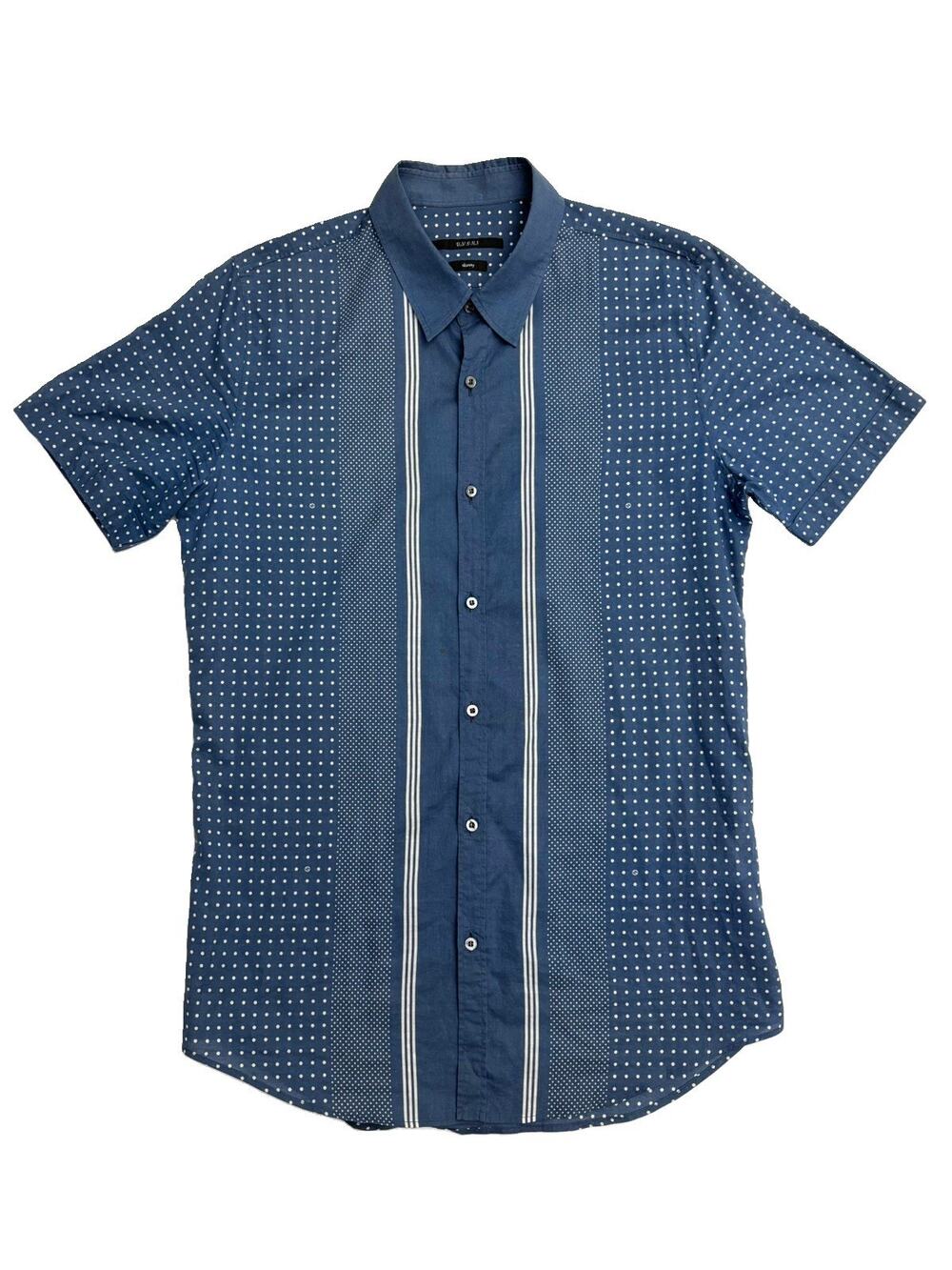Gucci Short Sleeve Button Shirt Men’s Large (42,16.5) Blue Cotton GG Logo Italy